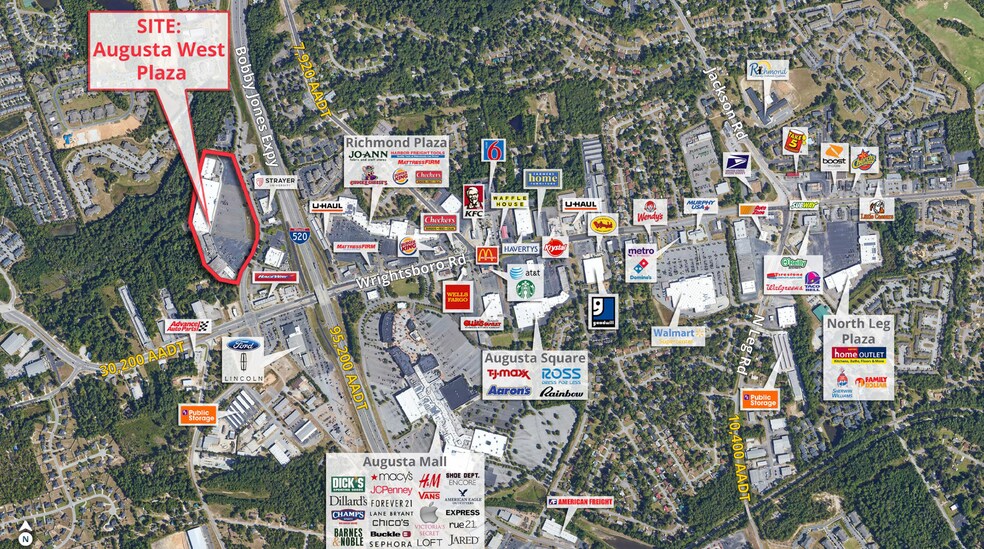 1323-1347 Augusta West Pky, Augusta, GA à louer - Aérien – Image 3 sur 5