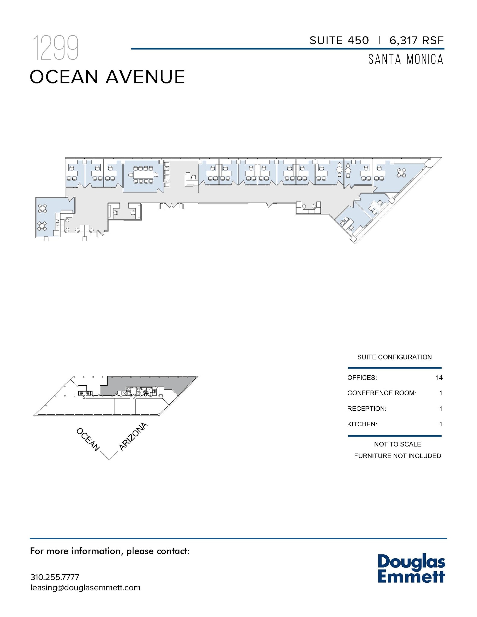 1299 Ocean Ave, Santa Monica, CA à louer Plan d’étage– Image 1 sur 1