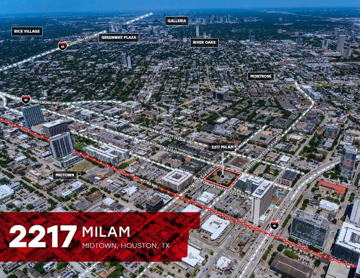 2217 Milam St, Houston, TX à vendre Aérien– Image 1 sur 7