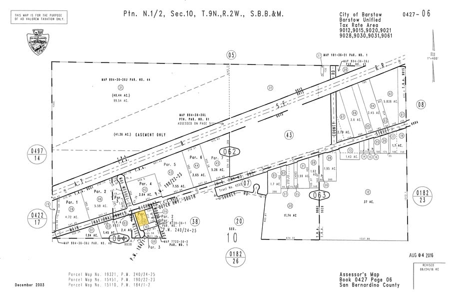 067 Main St, Barstow, CA à vendre - Plan cadastral – Image 2 sur 2