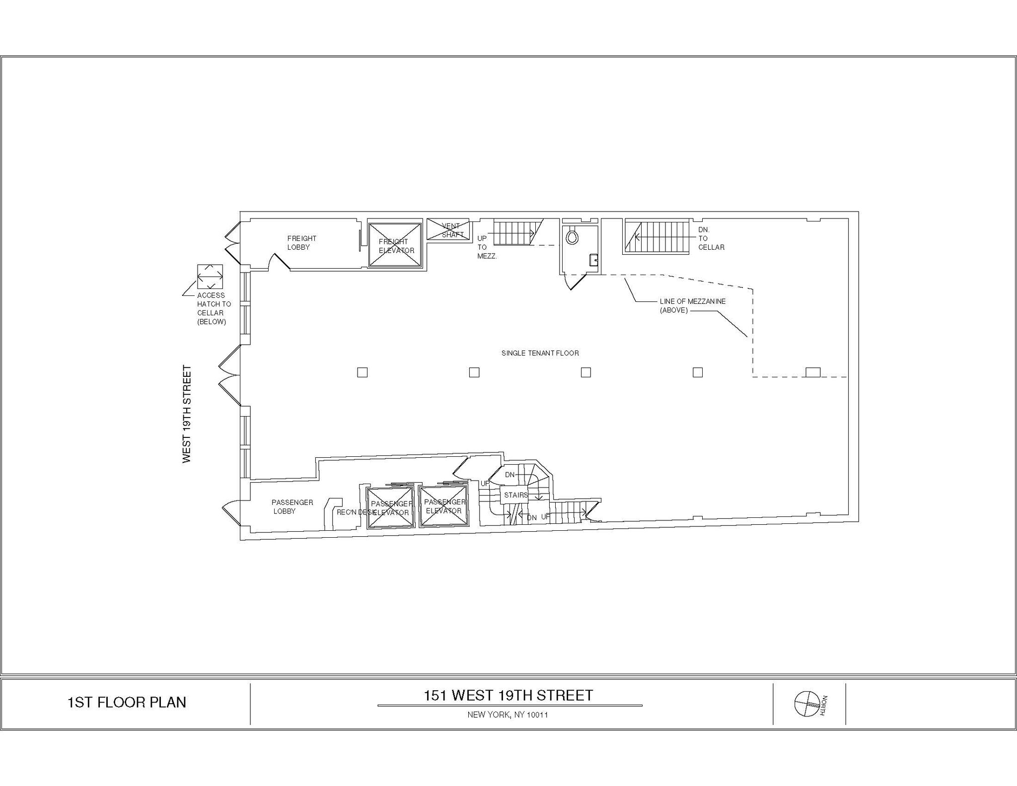 151 W 19th St, New York, NY à louer Plan d’étage– Image 1 sur 5