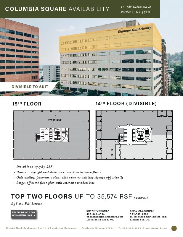 111 SW Columbia St, Portland, OR à louer Plan d’étage– Image 1 sur 8