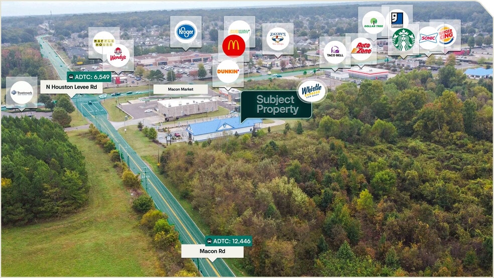 10003 Macon Rd, Cordova, TN à vendre - Aérien – Image 3 sur 3