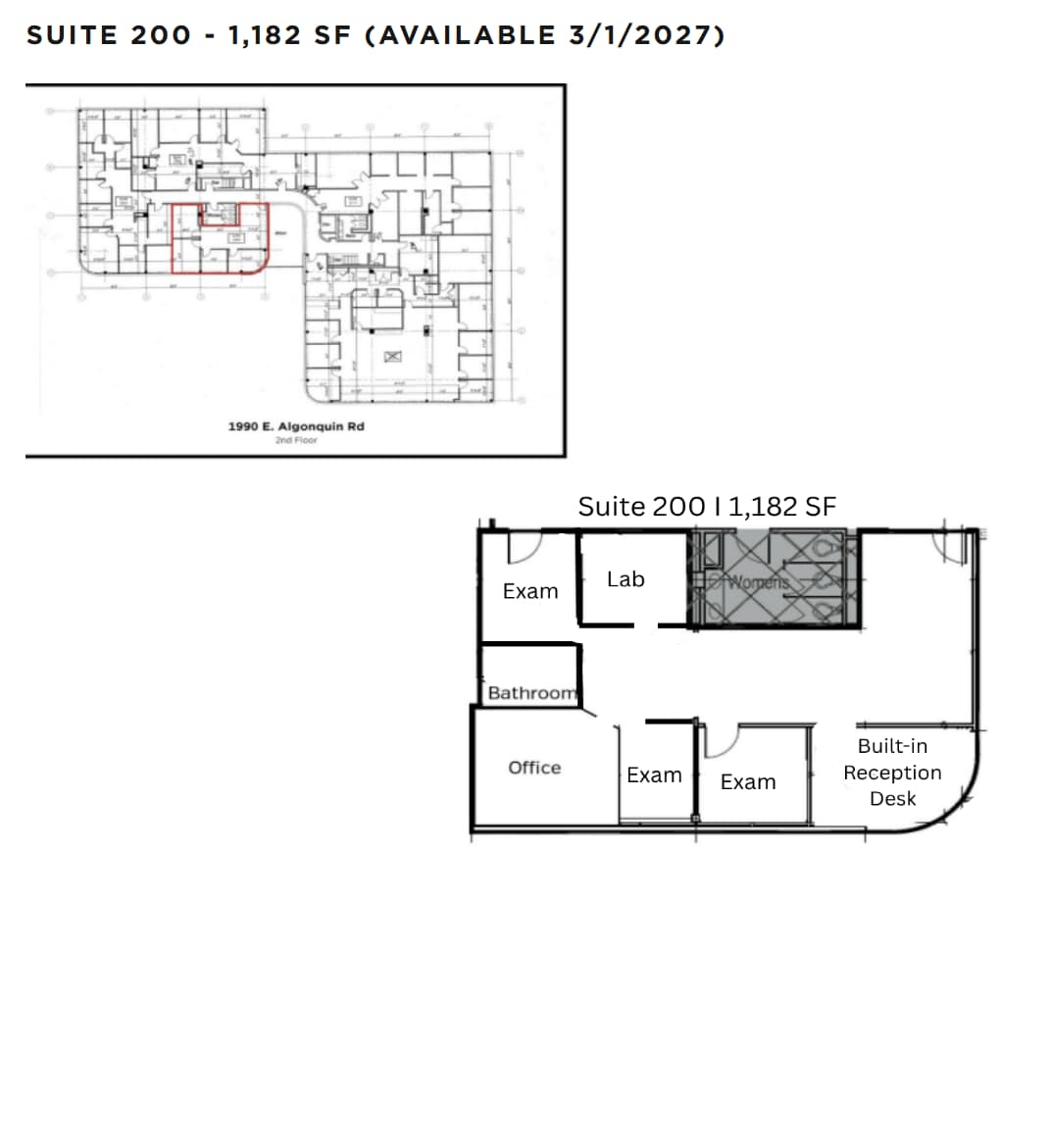 1990 E Algonquin Rd, Schaumburg, IL à louer Plan d’étage– Image 1 sur 1