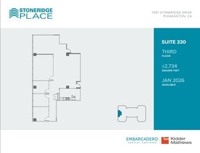 7901 Stoneridge Dr, Pleasanton, CA à louer Plan d’étage– Image 1 sur 2