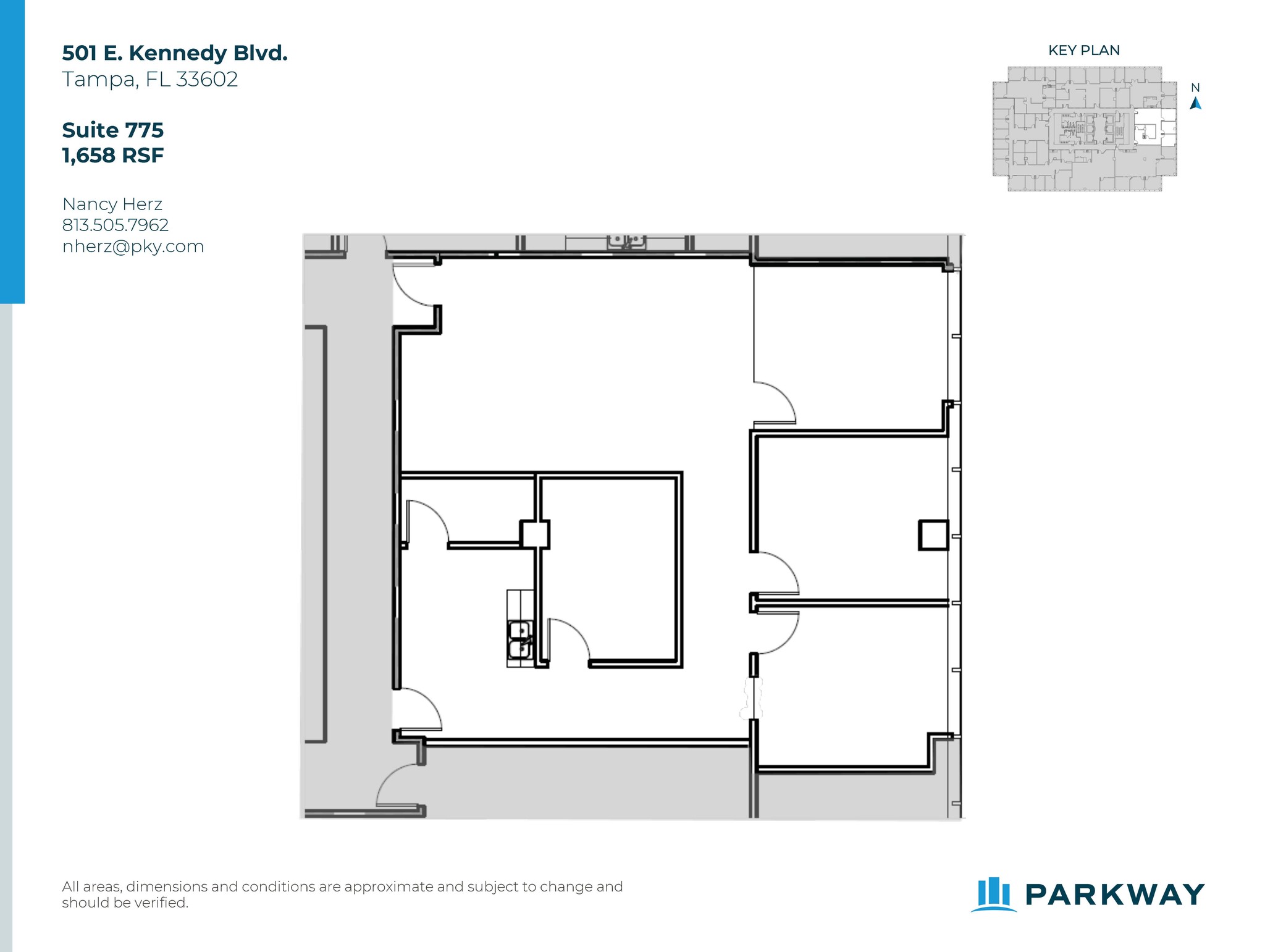 501 E Kennedy Blvd, Tampa, FL à louer Plan d’étage– Image 1 sur 2