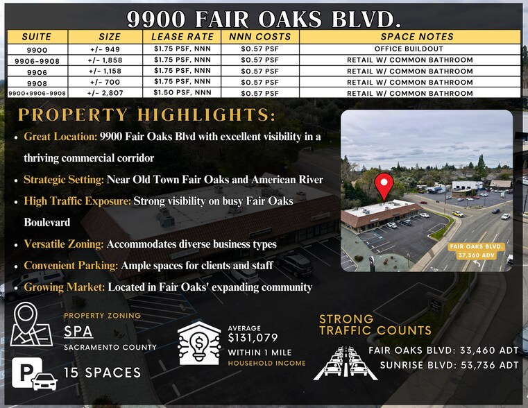 9900-9912 Fair Oaks Blvd, Fair Oaks, CA à louer - Photo de l’immeuble – Image 2 sur 9