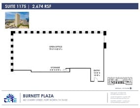 801 Cherry St, Fort Worth, TX à louer Plan d’étage– Image 1 sur 2