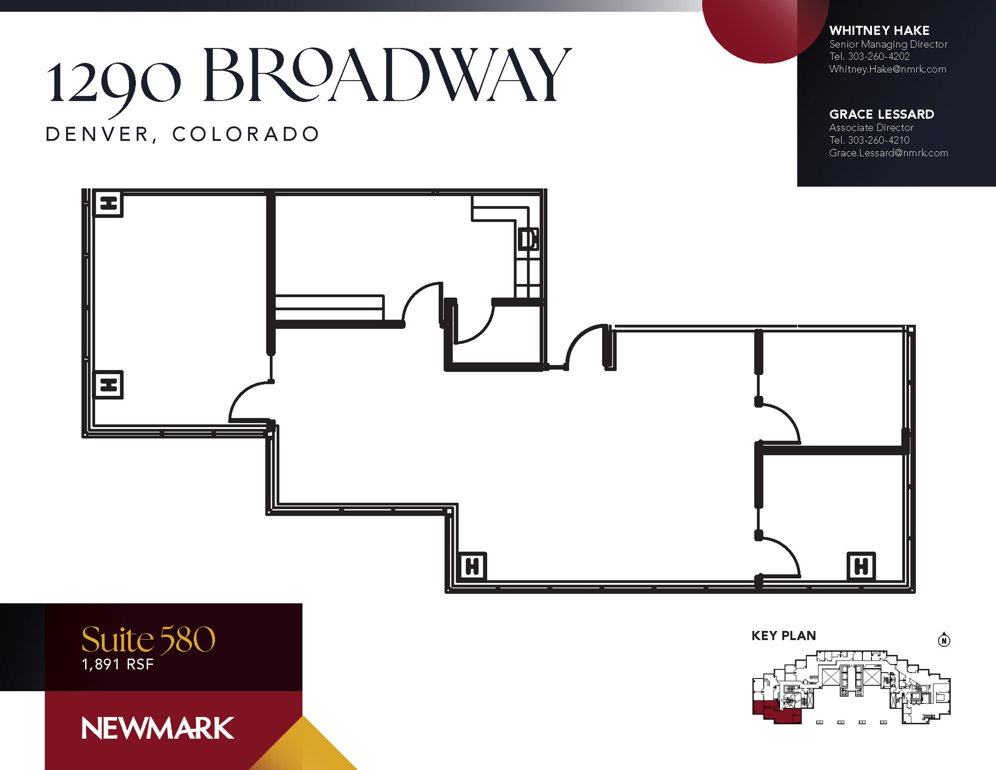 1290 Broadway, Denver, CO à louer Plan d’étage– Image 1 sur 2