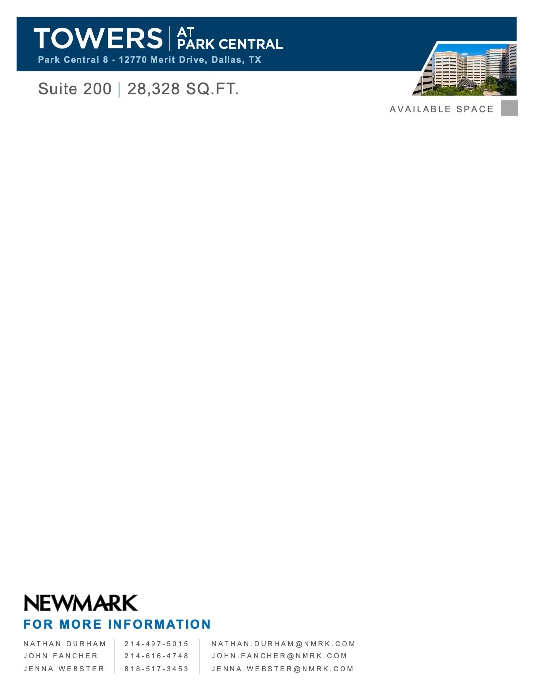 12750 Merit Dr, Dallas, TX à louer Plan d’étage– Image 1 sur 1