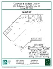 6000 Campus Circle Dr W, Irving, TX à louer Plan d’étage– Image 1 sur 2