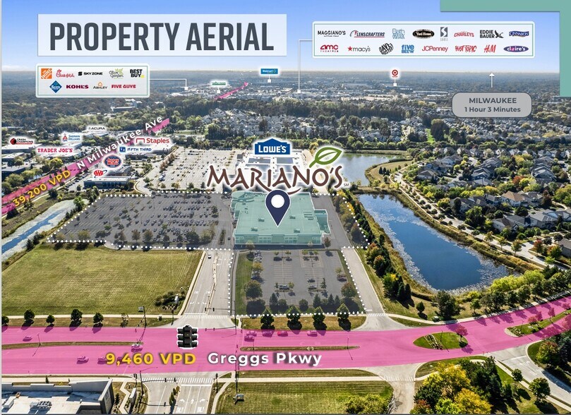 1720 N Milwaukee Ave, Vernon Hills, IL à vendre - Aérien – Image 3 sur 5