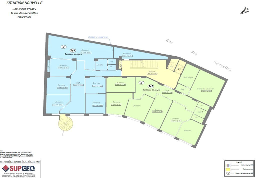 14 Rue Des Reculettes, Paris, PAR 75013 - Lot Lot 2e - 1 -  - Plan d’étage - Image 1 of 5
