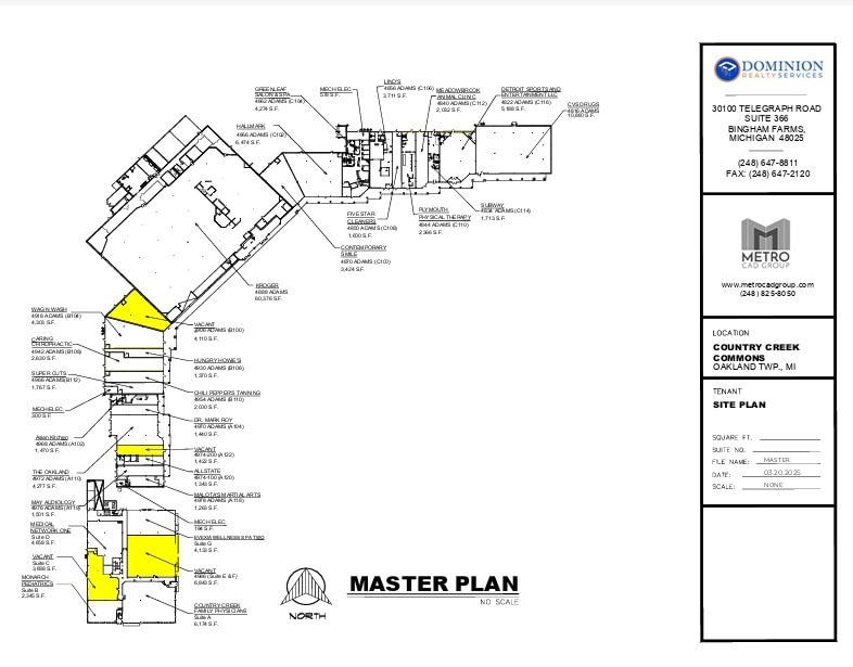 4818-4978 N Adams Rd, Oakland Township, MI à louer Plan de site– Image 1 sur 1