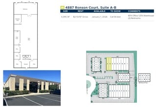 4883 Ronson Ct, San Diego, CA à louer Plan d’étage– Image 1 sur 2
