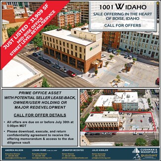 Plus de détails pour 1001 W Idaho St, Boise, ID - Bureau à vendre