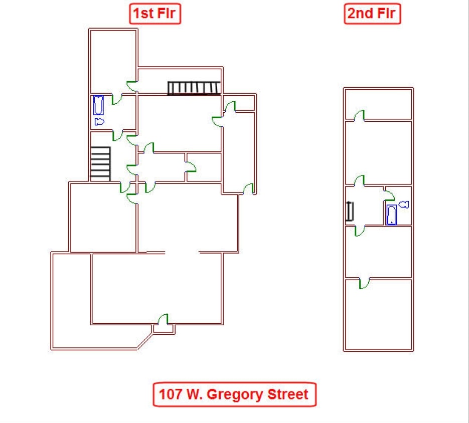 107 W Gregory St, Pensacola, FL à louer Plan d’étage– Image 1 sur 2