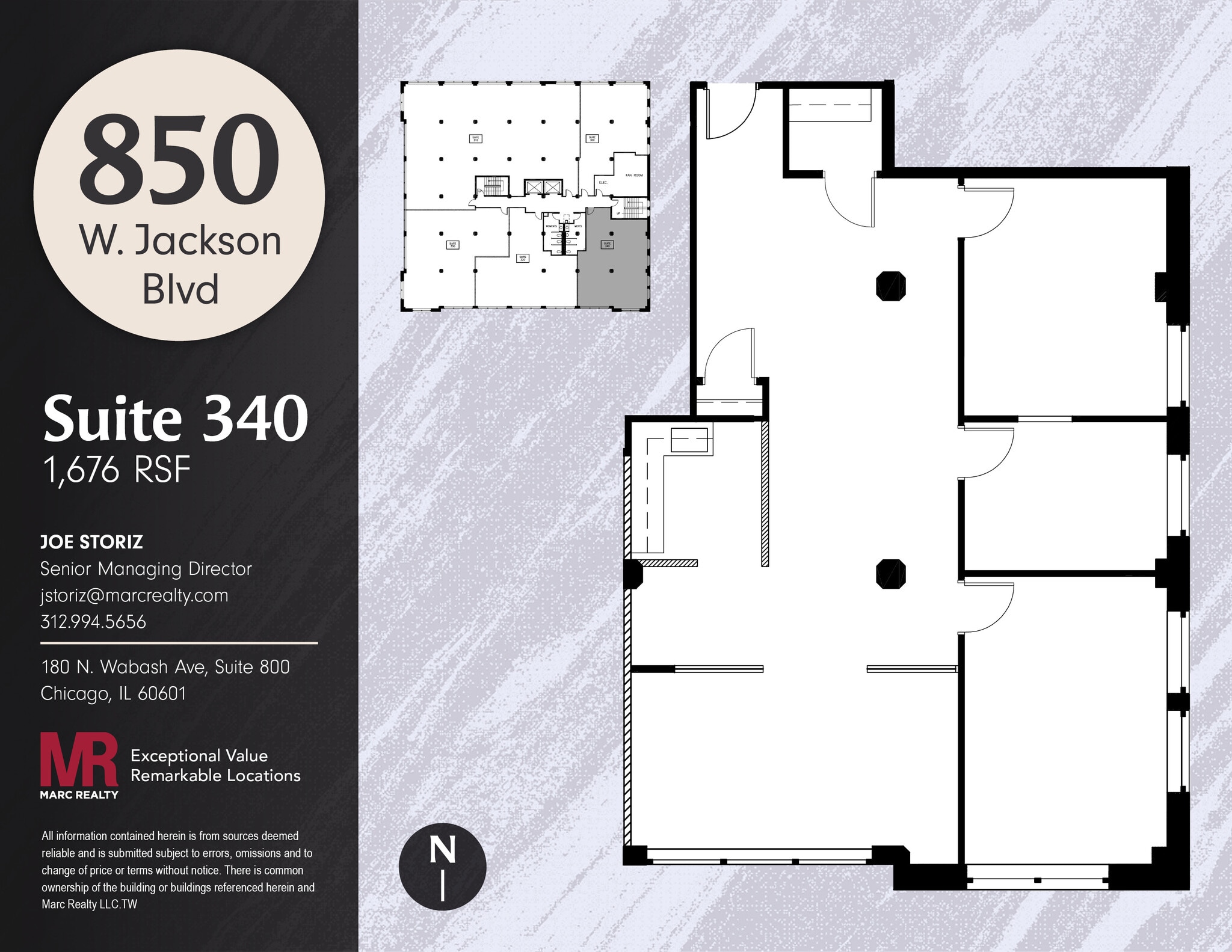 850 W Jackson Blvd, Chicago, IL à louer Plan d’étage– Image 1 sur 8