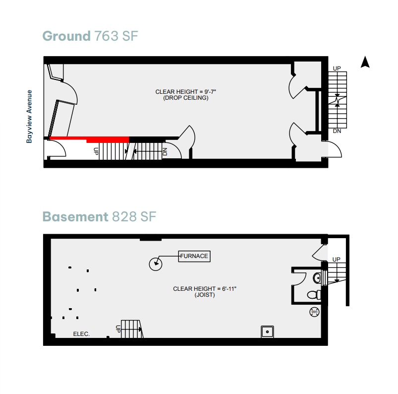 1577-1579 Bayview Ave, Toronto, ON à louer Plan d’étage– Image 1 sur 7