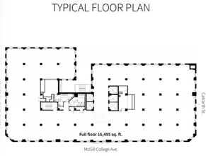 1241-1253 Av McGill College, Montréal, QC à louer Plan d’étage type– Image 1 sur 1