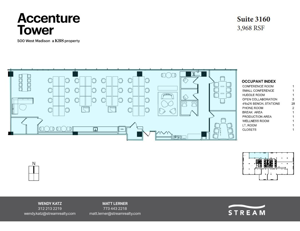 500 W Madison St, Chicago, IL à louer Plan d’étage– Image 1 sur 1