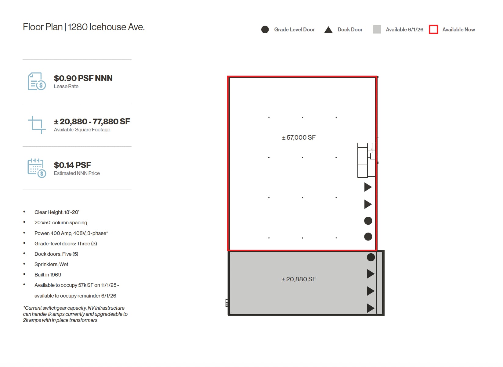 1280 Icehouse Ave, Sparks, NV à louer Plan d’étage– Image 1 sur 1