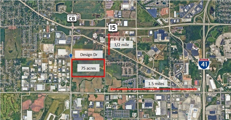 Highway CB and Design Drive, Greenville, WI à louer - Aérien – Image 2 sur 3
