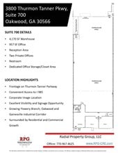 3800 Thurmon Tanner Pkwy, Oakwood, GA à louer Plan d’étage– Image 2 sur 2