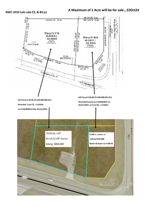 Plus de détails pour US 52 & 600 W, New Palestine, IN - Terrain à vendre