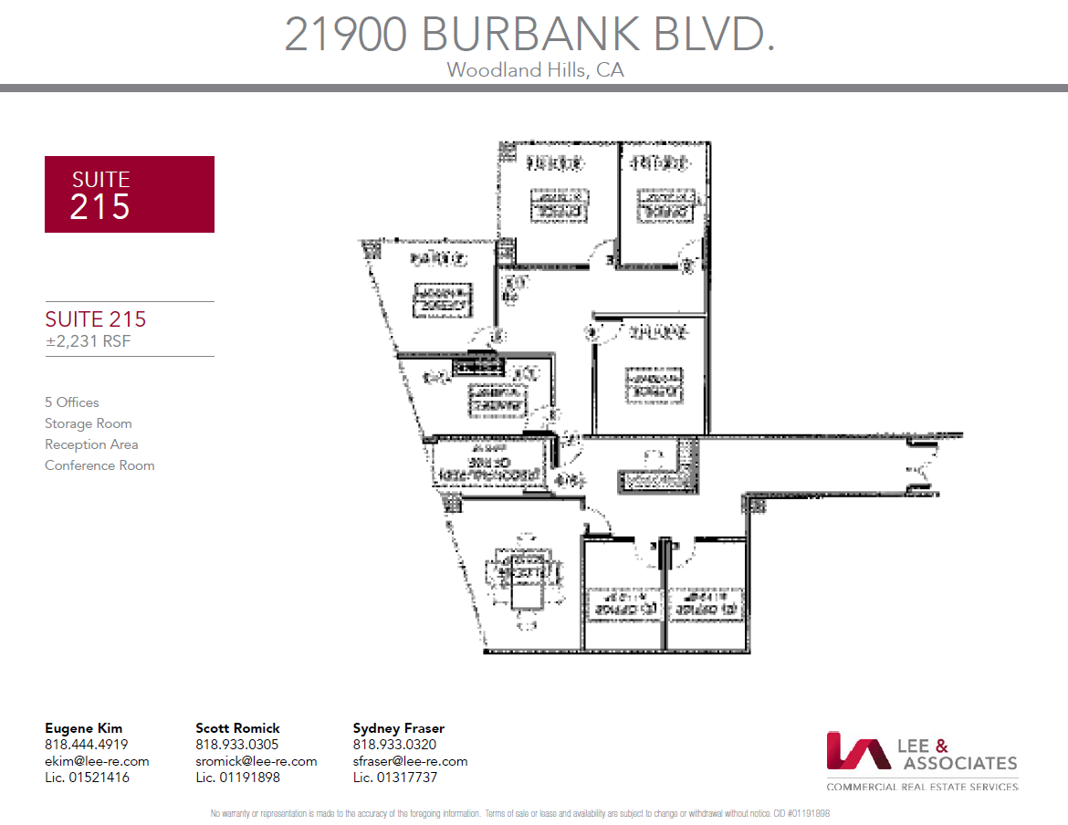 21900 Burbank, Woodland Hills, CA à louer Plan d’étage– Image 1 sur 1