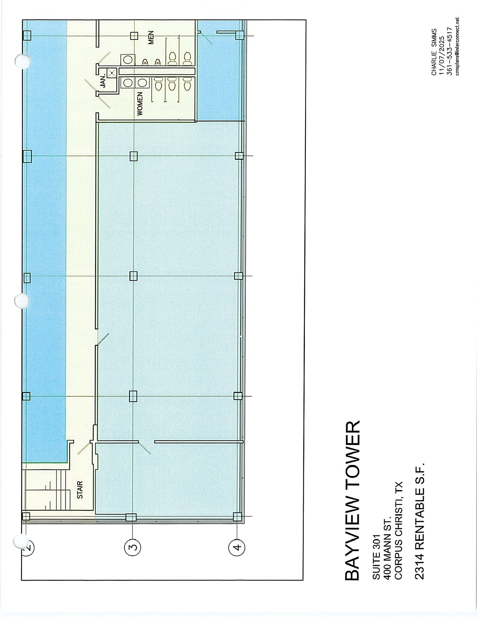 400 Mann St, Corpus Christi, TX à louer Plan d’étage– Image 1 sur 1