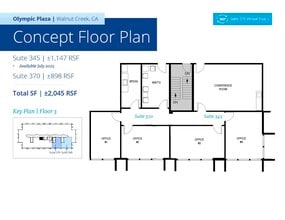 1910 Olympic Blvd, Walnut Creek, CA à louer Plan d’étage– Image 1 sur 2