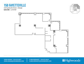 150 Fayetteville St, Raleigh, NC à louer Plan d’étage– Image 1 sur 1