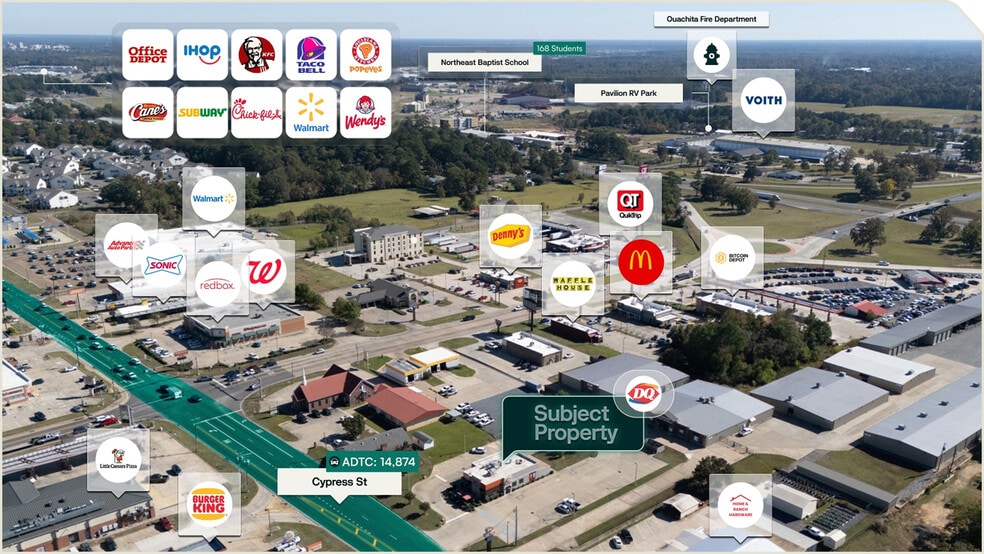 5435 Cypress St, West Monroe, LA à vendre - Aérien – Image 2 sur 3