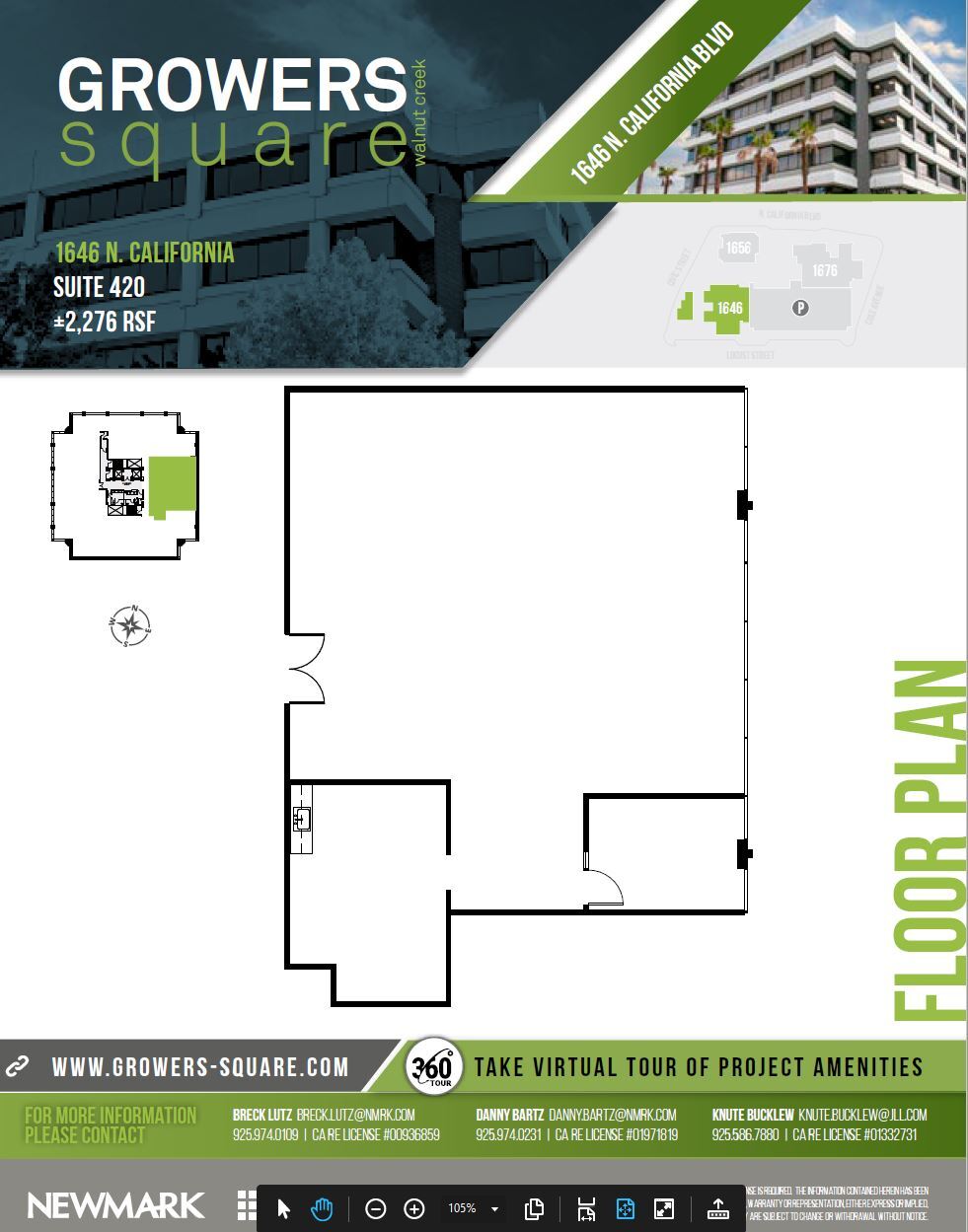 1676 N California Blvd, Walnut Creek, CA à louer Plan d’étage– Image 1 sur 1