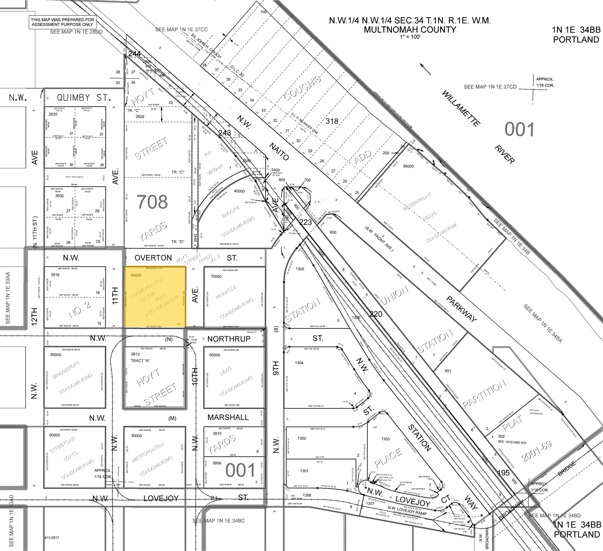 1062 NW Overton St, Portland, OR à louer Plan cadastral– Image 1 sur 7