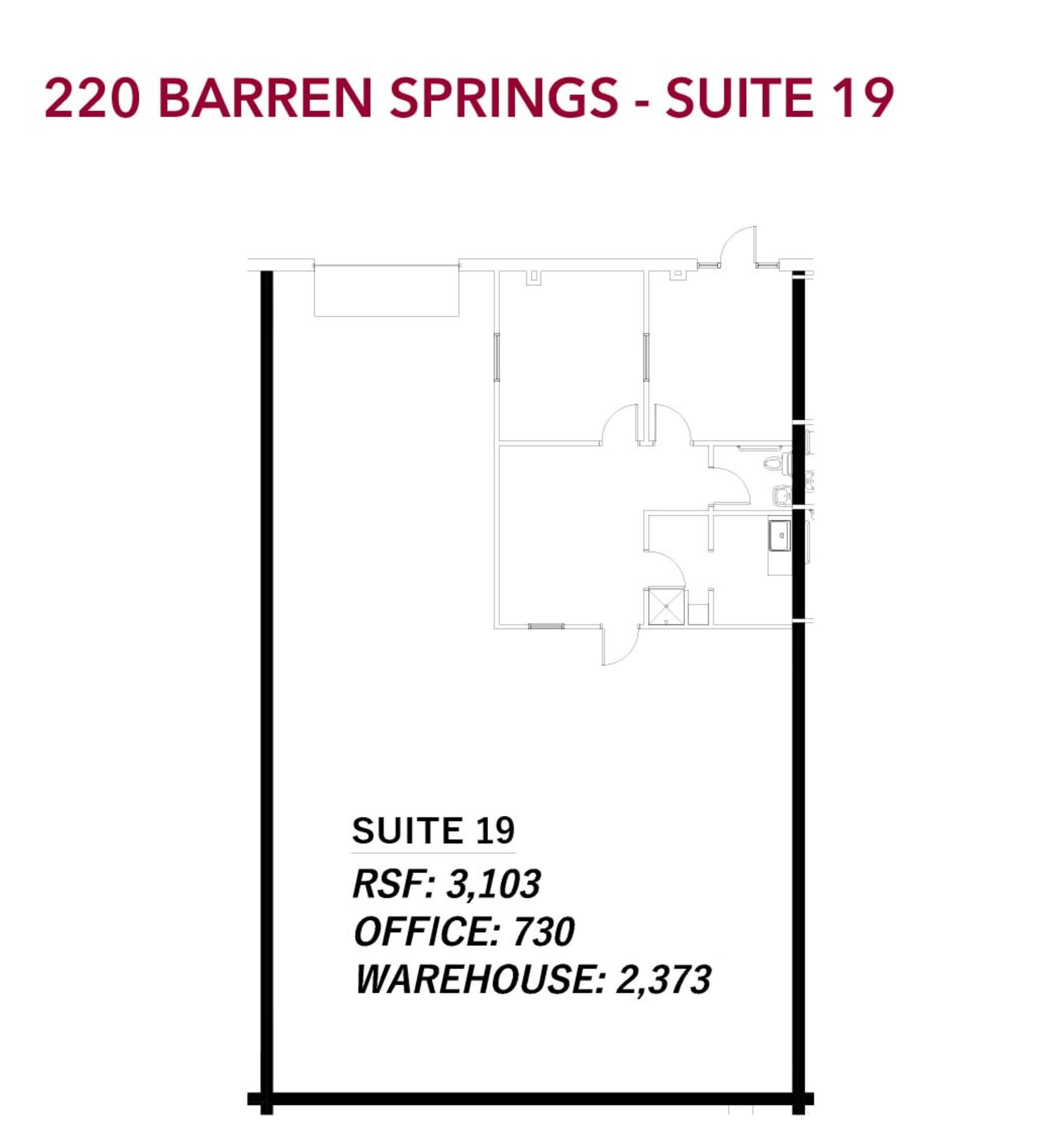 220 Barren Springs Dr, Houston, TX à louer Plan d’étage– Image 1 sur 1