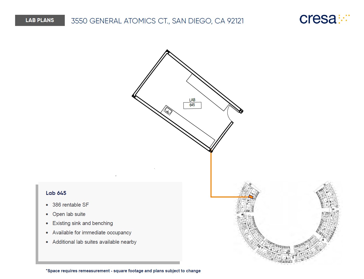3550 General Atomics Ct, San Diego, CA à louer Plan d’étage– Image 1 sur 1
