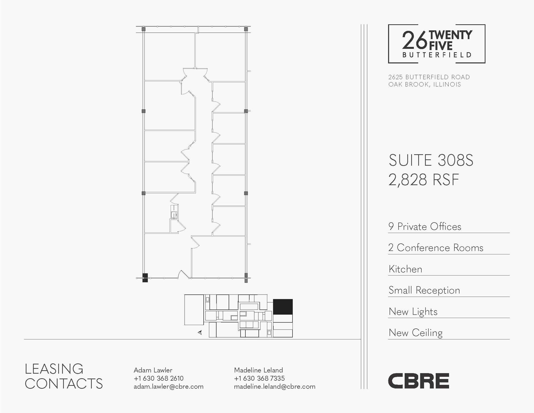2625 Butterfield Rd, Oak Brook, IL à louer Plan d’étage– Image 1 sur 5