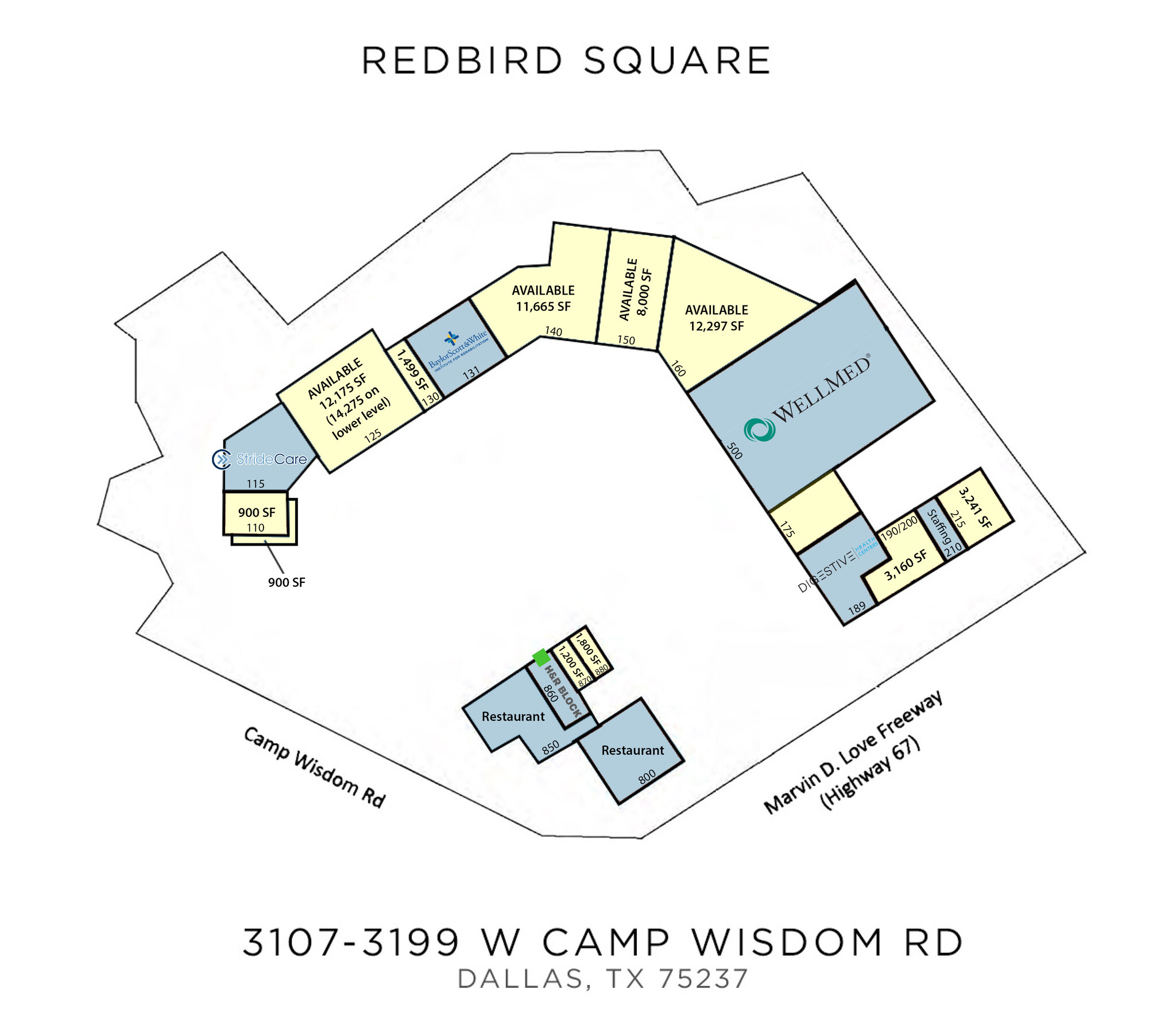 3107 W Camp Wisdom Rd, Dallas, TX à louer Plan de site– Image 1 sur 1