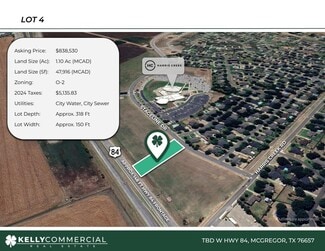 Plus de détails pour TBD W 84 Lot 4 hwy, McGregor, TX - Terrain à vendre
