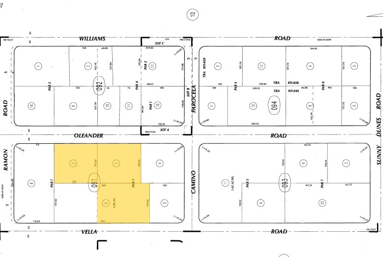 525-535 S Oleander Rd, Palm Springs, CA à louer - Plan cadastral – Image 2 sur 3
