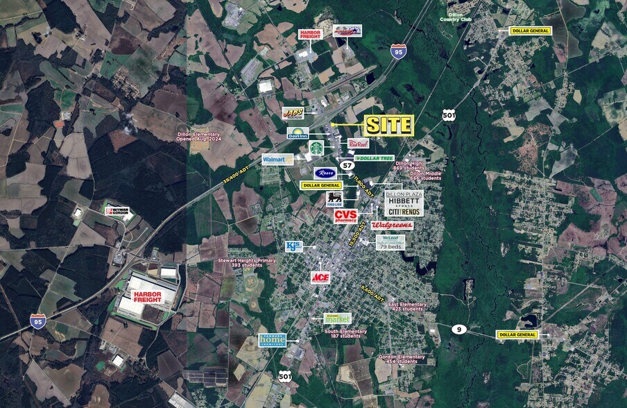 906 Radford Blvd, Dillon, SC à louer - Aérien – Image 2 sur 3
