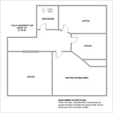1134 E University Dr, Mesa, AZ à louer Plan d’étage– Image 1 sur 1
