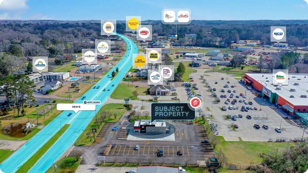 106 Highway 61 S, Natchez, MS à vendre - Aérien – Image 2 sur 2