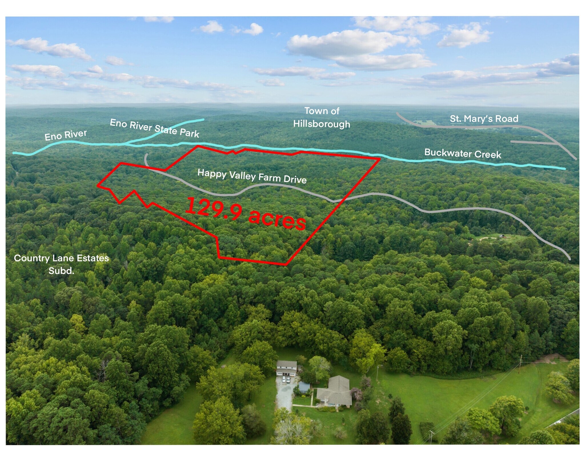 1400 Happy Valley Farm Dr, Hillsborough, NC à vendre Aérien– Image 1 sur 15