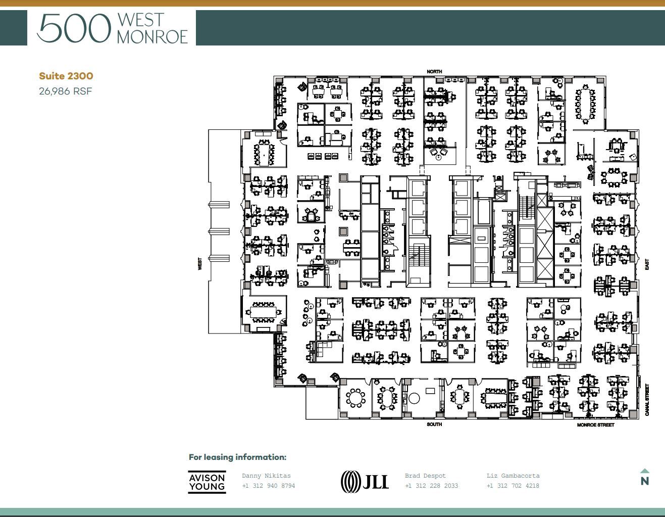 500 West Monroe St, Chicago, IL à louer Plan d’étage– Image 1 sur 1