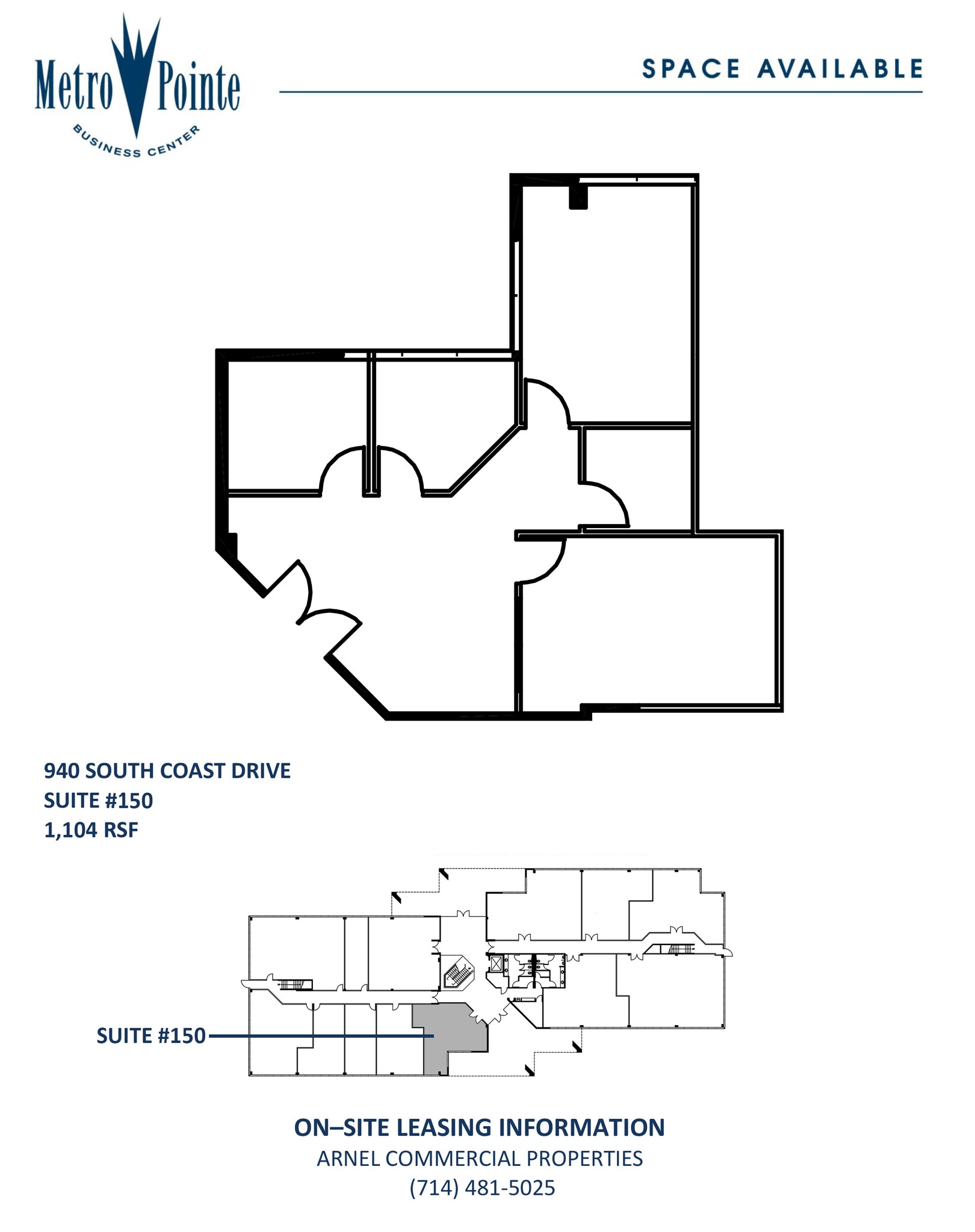 940 S Coast Dr, Costa Mesa, CA à louer Plan d’étage– Image 1 sur 1