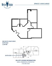 940 S Coast Dr, Costa Mesa, CA à louer Plan d’étage– Image 1 sur 1