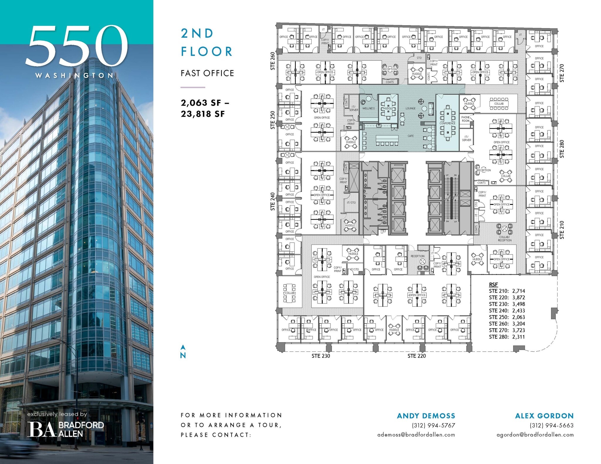550 W Washington Blvd, Chicago, IL à louer Plan d’étage– Image 1 sur 1